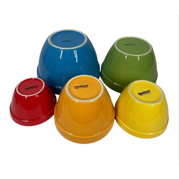 Crate & Barrel Addison Nesting Mixing Bowls Set 5 Made Portugal Discontinued VTG - Picture 7 of 8